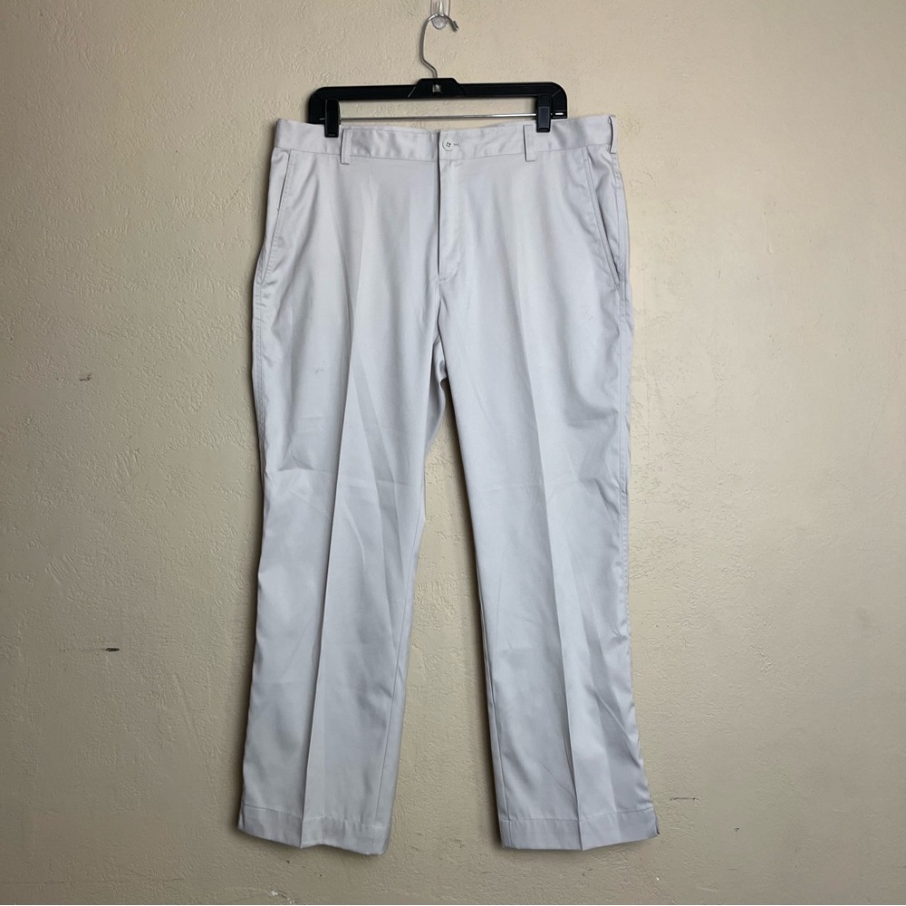 Nike Golf Dri Fit Pants Men's 36x30 Flat Front Golf Beige Polyester‎ Spandex